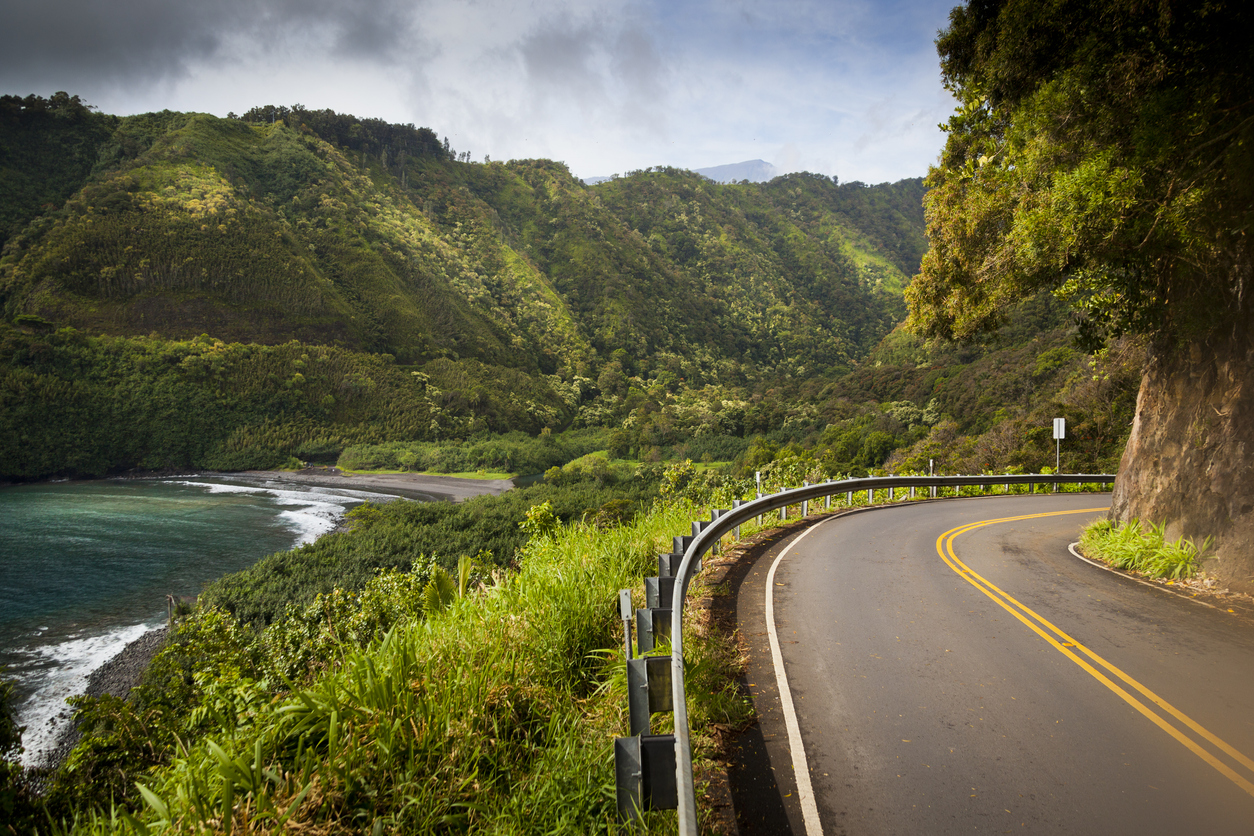 Scenic Hana Highway on the east coast of Maui, Hawaii